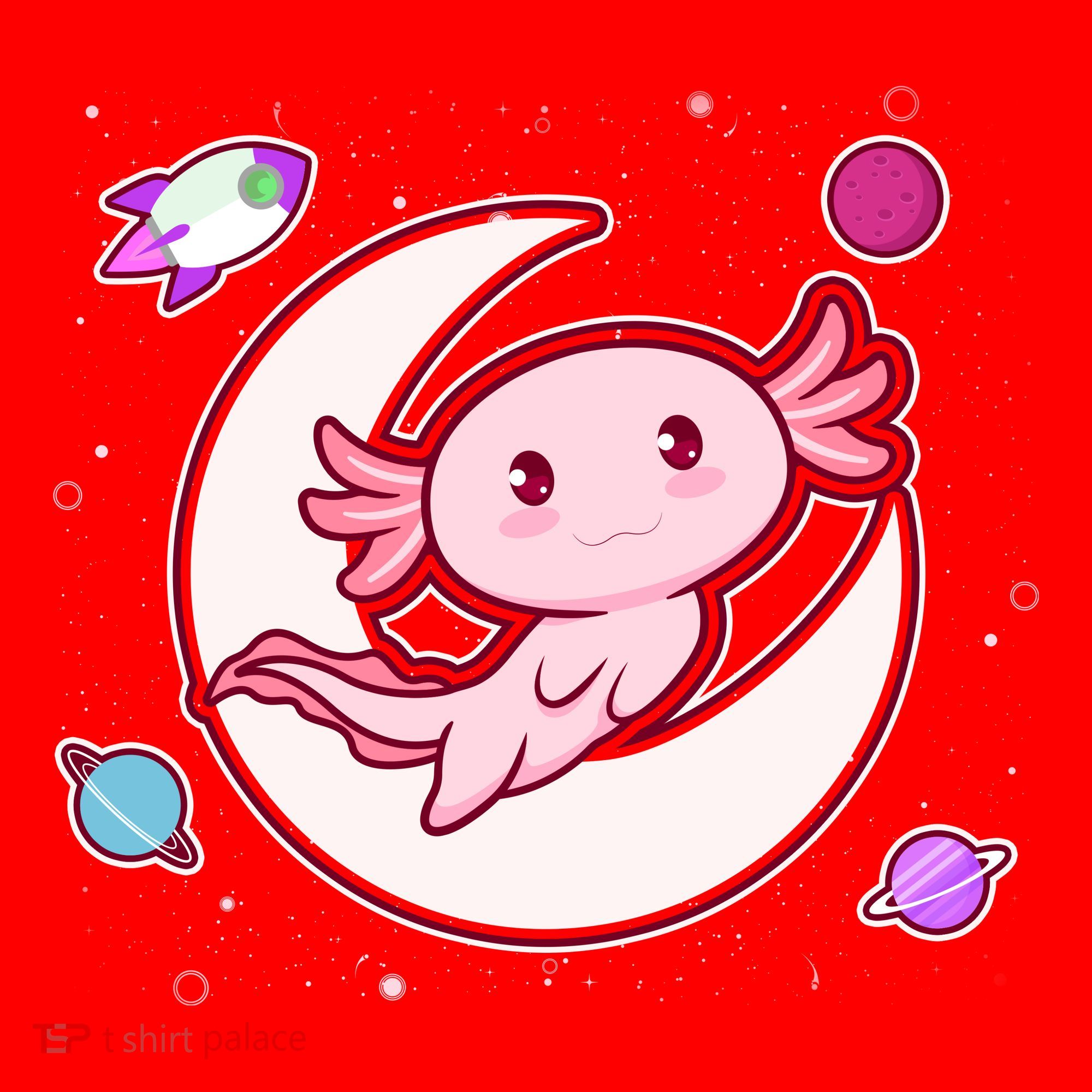 Cute Space Galaxy Axolotl Santa Hat