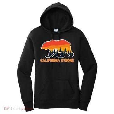 California Strong Grizzly Bear Sunset Vintage Gift Women's Hoodie