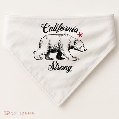 California Strong Grizzly Bear Gift USA-Made Doggie Bandana