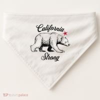 California Strong Grizzly Bear Gift USA-Made Doggie Bandana thumb 0