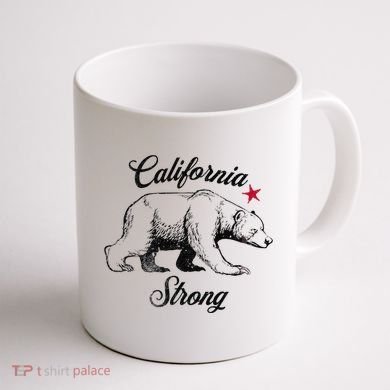 California Strong Grizzly Bear Gift Coffee Mug back