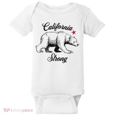 California Strong Grizzly Bear Gift Baby Bodysuit