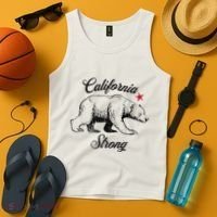 California Strong Grizzly Bear Gift Tank Top thumb 4