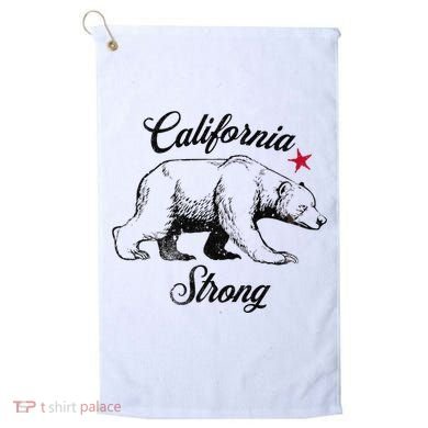 California Strong Grizzly Bear Gift Golf Towel