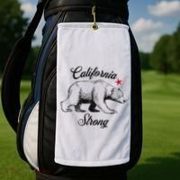 California Strong Grizzly Bear Gift Golf Towel thumb 2