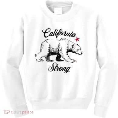 California Strong Grizzly Bear Gift Kids Sweatshirt