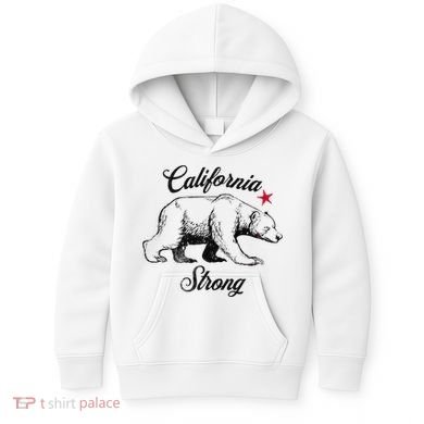 California Strong Grizzly Bear Gift Kids Hoodie