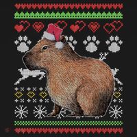Capybara Santacool Giftclaus Ugly Christmas Sweater Holiday Lover Gift USA-Made Doggie Bandana thumb 2