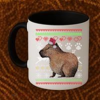 Capybara Santacool Giftclaus Ugly Christmas Sweater Holiday Lover Gift Coffee Mug thumb 2
