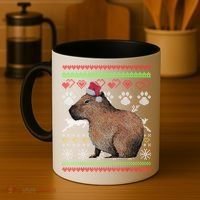Capybara Santacool Giftclaus Ugly Christmas Sweater Holiday Lover Gift Coffee Mug thumb 4