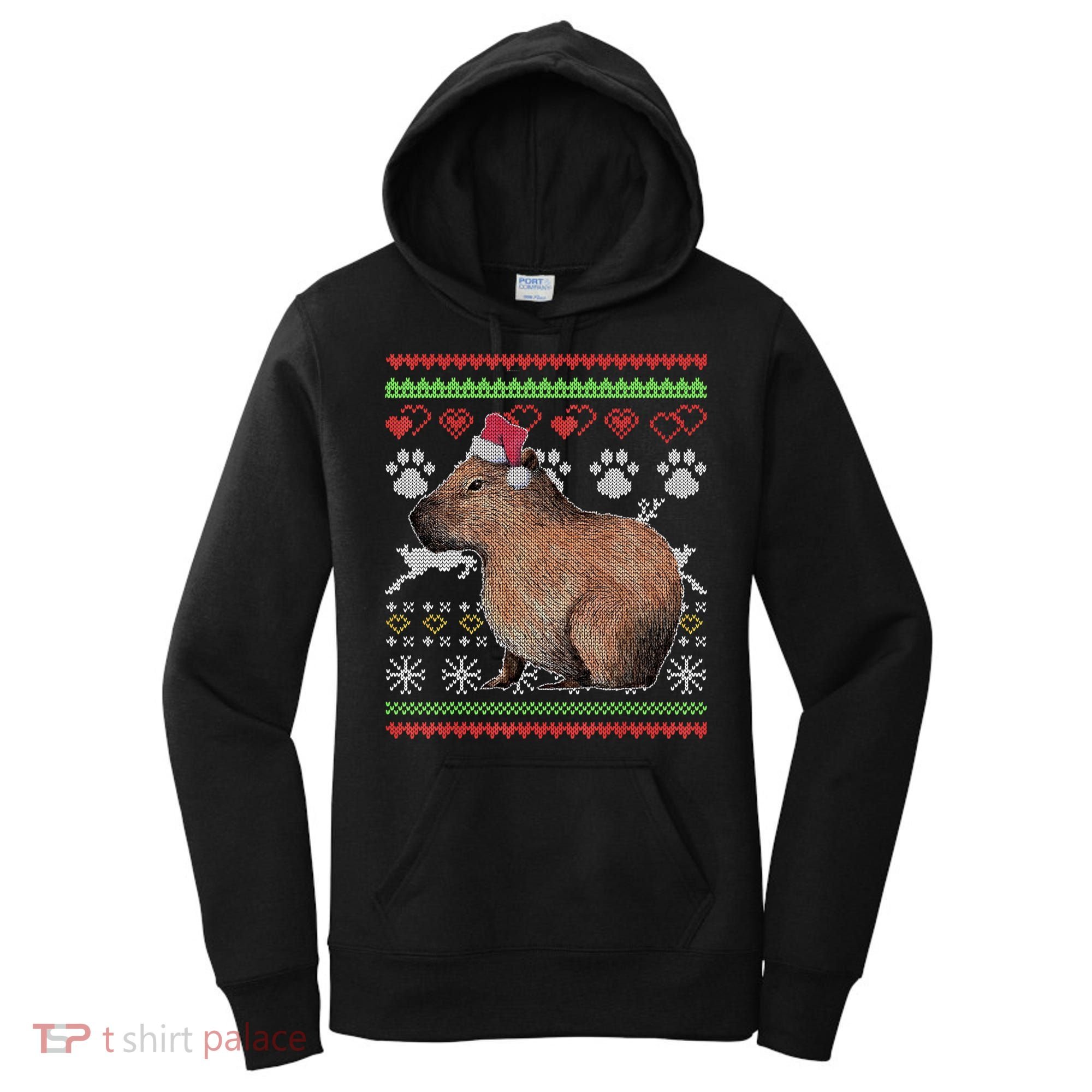 Capybara Santacool Giftclaus Ugly Christmas Sweater Holiday Lover Gift Women's Hoodie