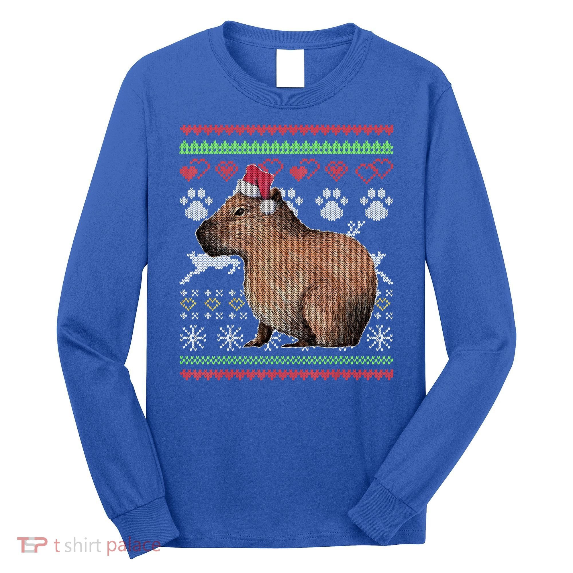 Capybara Santacool Giftclaus Ugly Christmas Sweater Holiday Lover Gift Long Sleeve Shirt