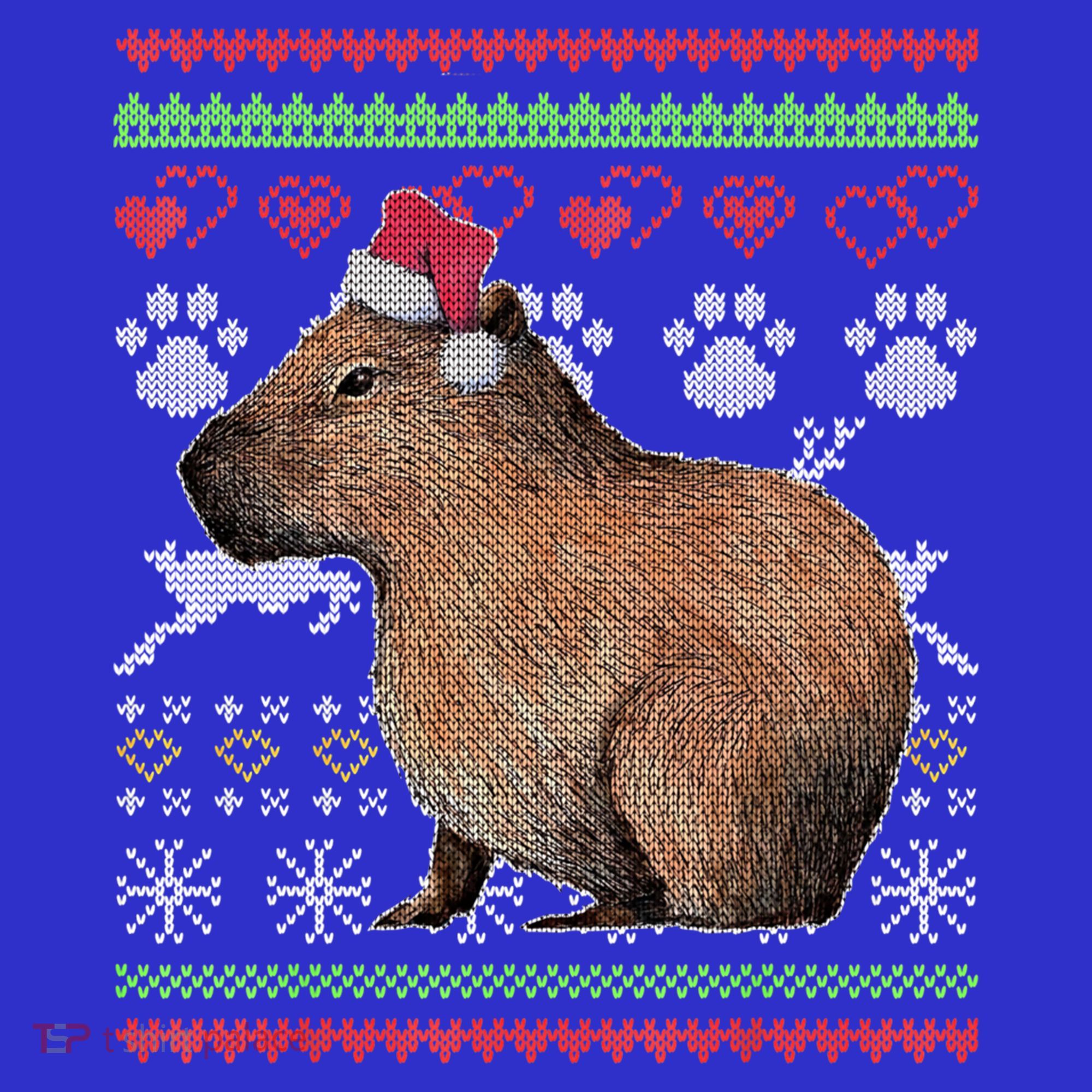 Capybara Santacool Giftclaus Ugly Christmas Sweater Holiday Lover Gift Apron