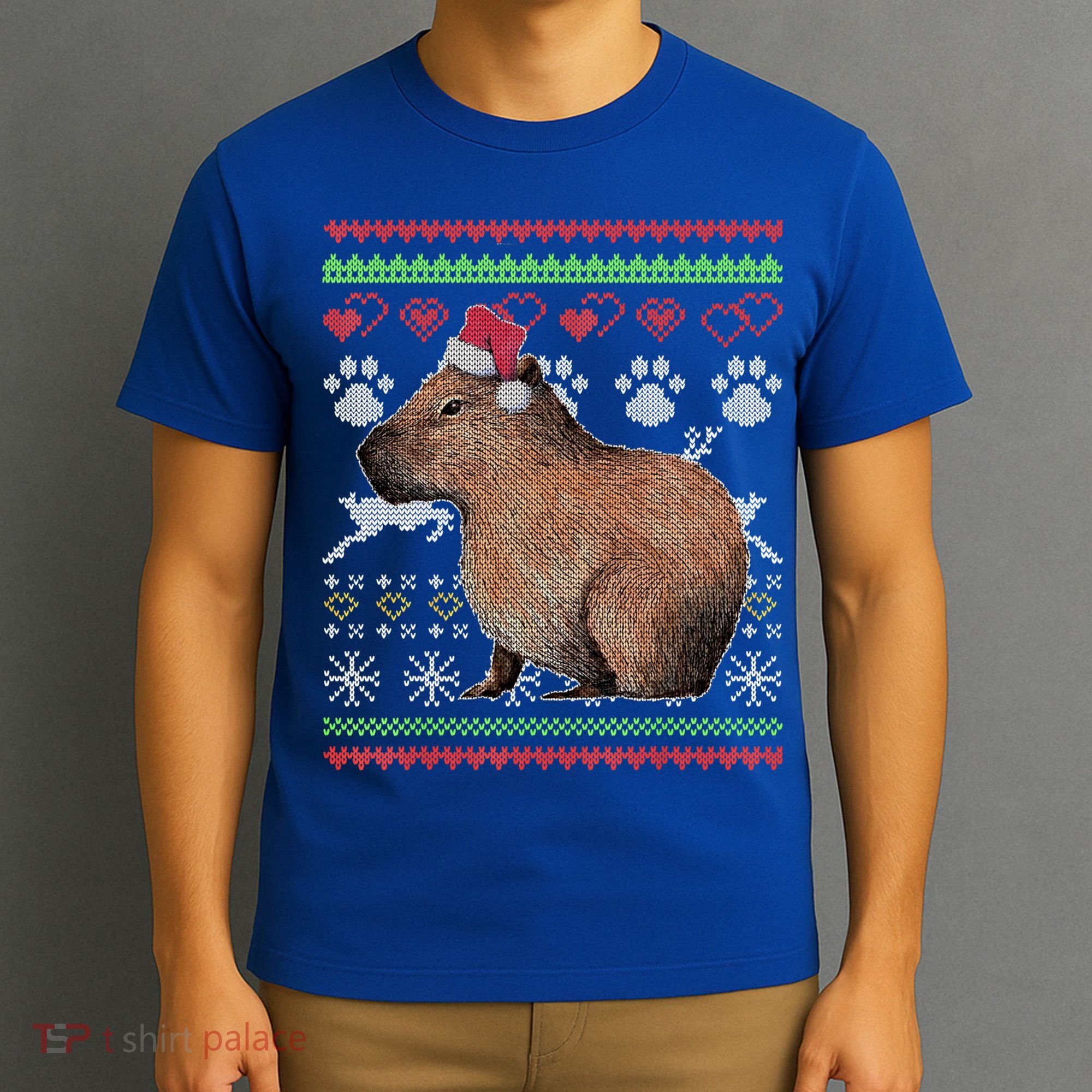 Capybara Santacool Giftclaus Ugly Christmas Sweater Holiday Lover Gift T-Shirt