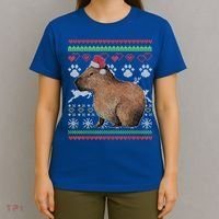 Capybara Santacool Giftclaus Ugly Christmas Sweater Holiday Lover Gift T-Shirt thumb 4