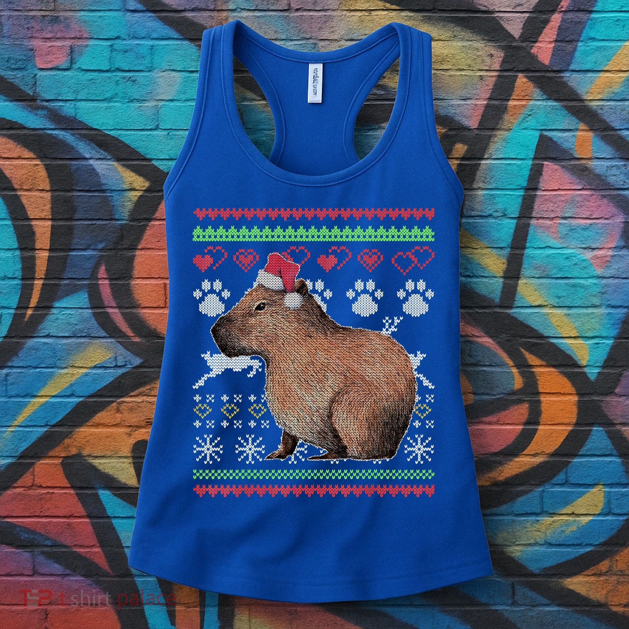 Capybara Santacool Giftclaus Ugly Christmas Sweater Holiday Lover Gift Women's Tank Top