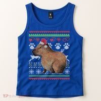 Capybara Santacool Giftclaus Ugly Christmas Sweater Holiday Lover Gift Tank Top thumb 2