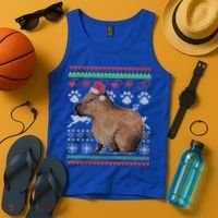 Capybara Santacool Giftclaus Ugly Christmas Sweater Holiday Lover Gift Tank Top thumb 4