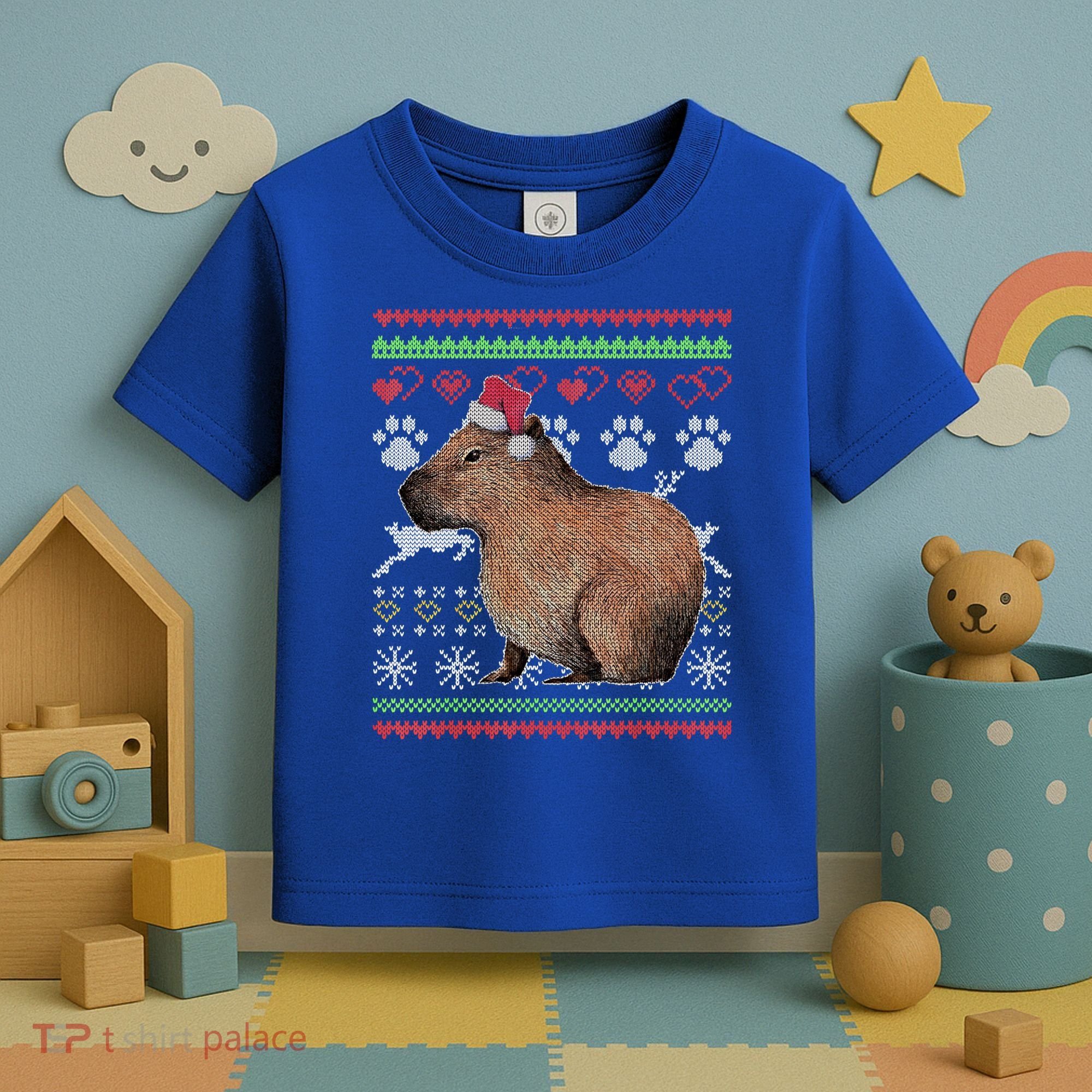 Capybara Santacool Giftclaus Ugly Christmas Sweater Holiday Lover Gift Toddler T-Shirt