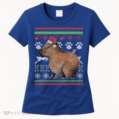 Capybara Santacool Giftclaus Ugly Christmas Sweater Holiday Lover Gift Women's T-Shirt