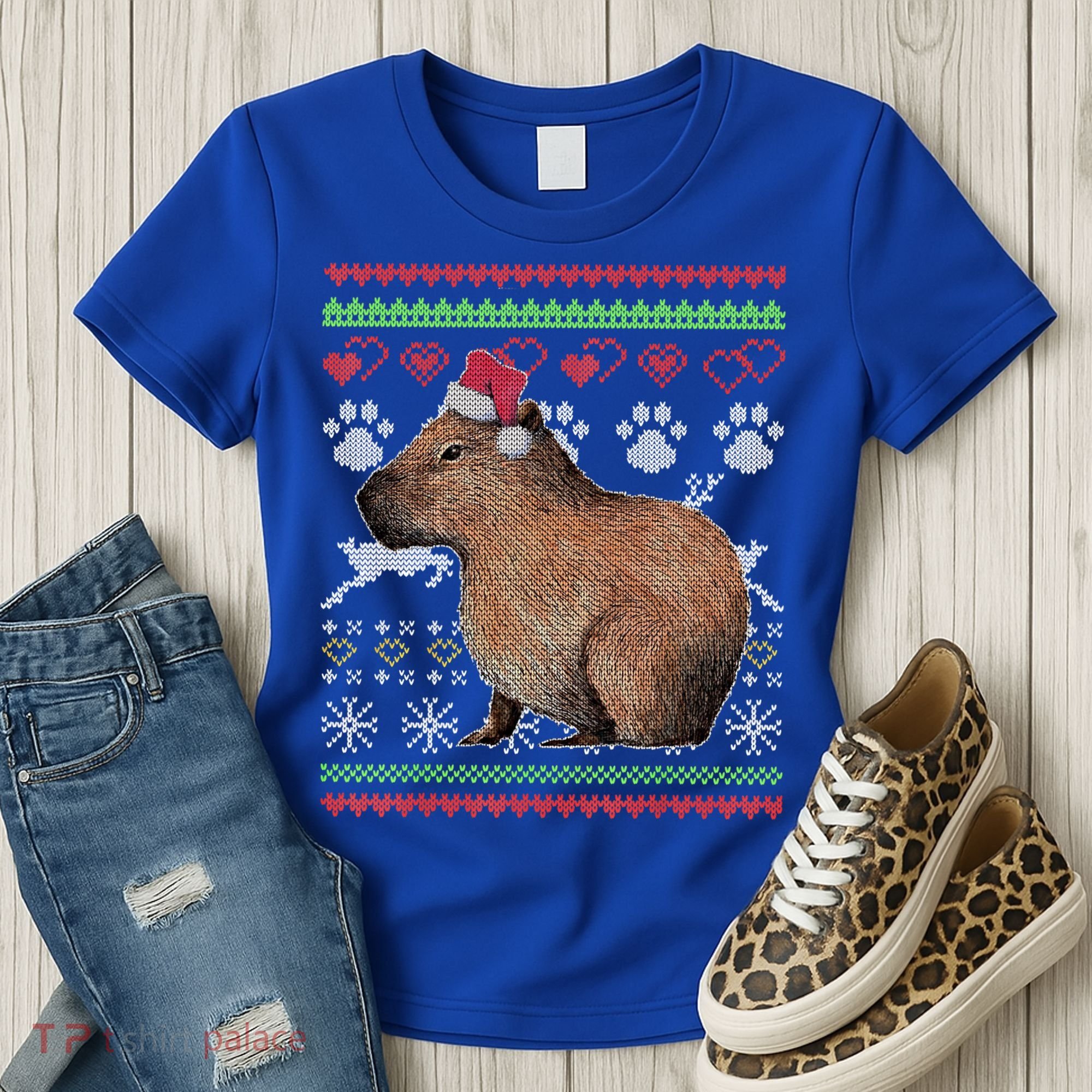 Capybara Santacool Giftclaus Ugly Christmas Sweater Holiday Lover Gift Women's T-Shirt