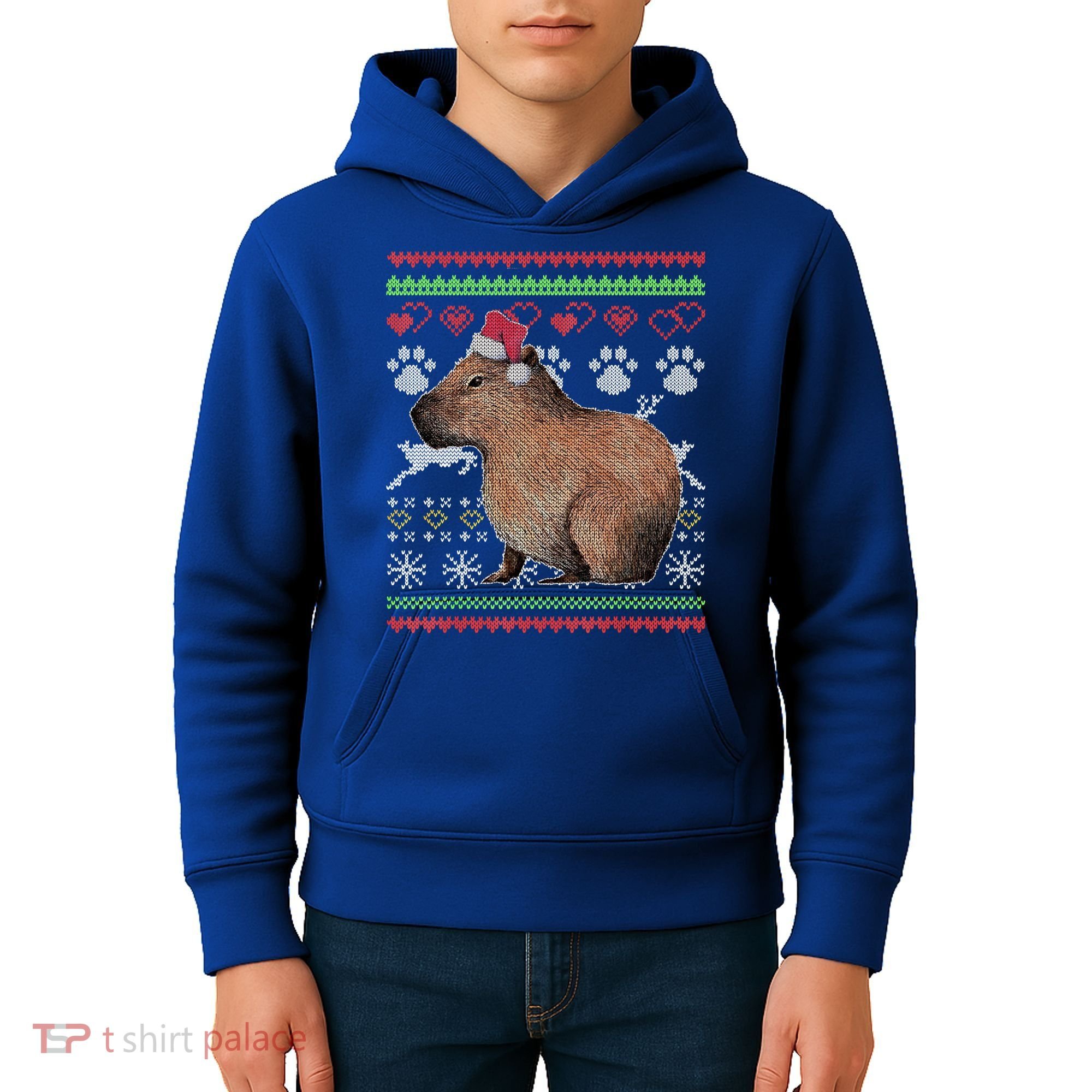 Capybara Santacool Giftclaus Ugly Christmas Sweater Holiday Lover Gift Kids Hoodie