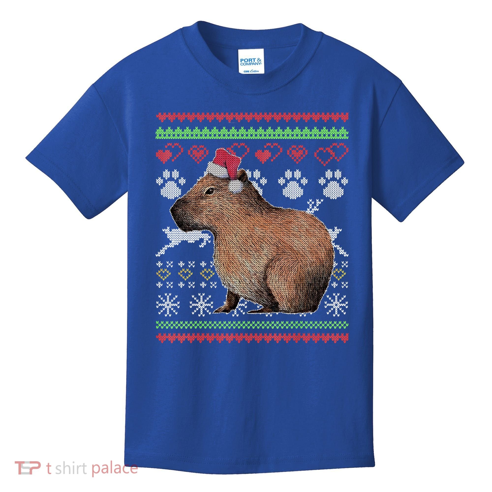 Capybara Santacool Giftclaus Ugly Christmas Sweater Holiday Lover Gift Kids T-Shirt