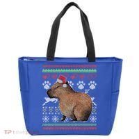 Capybara Santacool Giftclaus Ugly Christmas Sweater Holiday Lover Gift Tote Bag thumb 0