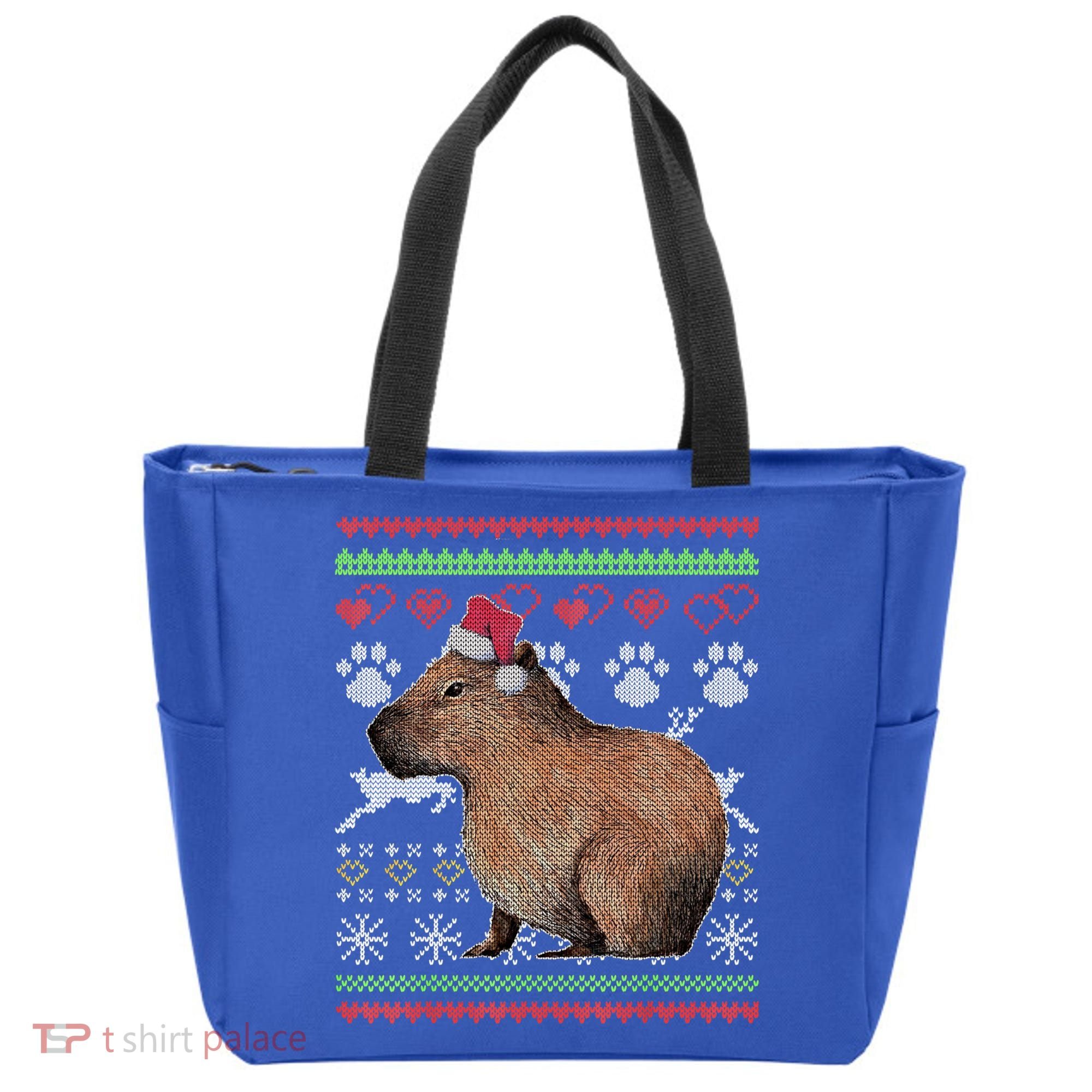 Capybara Santacool Giftclaus Ugly Christmas Sweater Holiday Lover Gift Tote Bag
