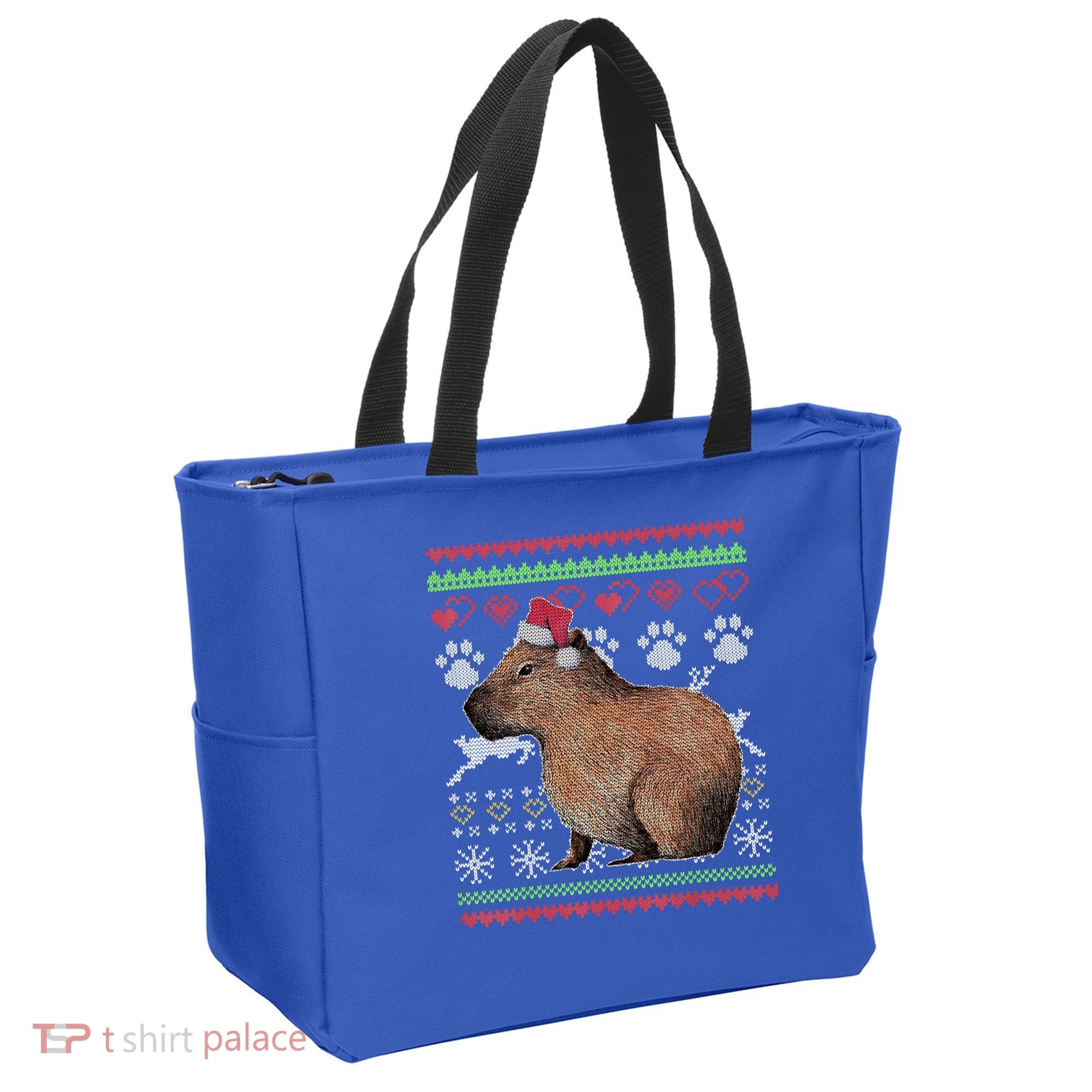 Capybara Santacool Giftclaus Ugly Christmas Sweater Holiday Lover Gift Tote Bag