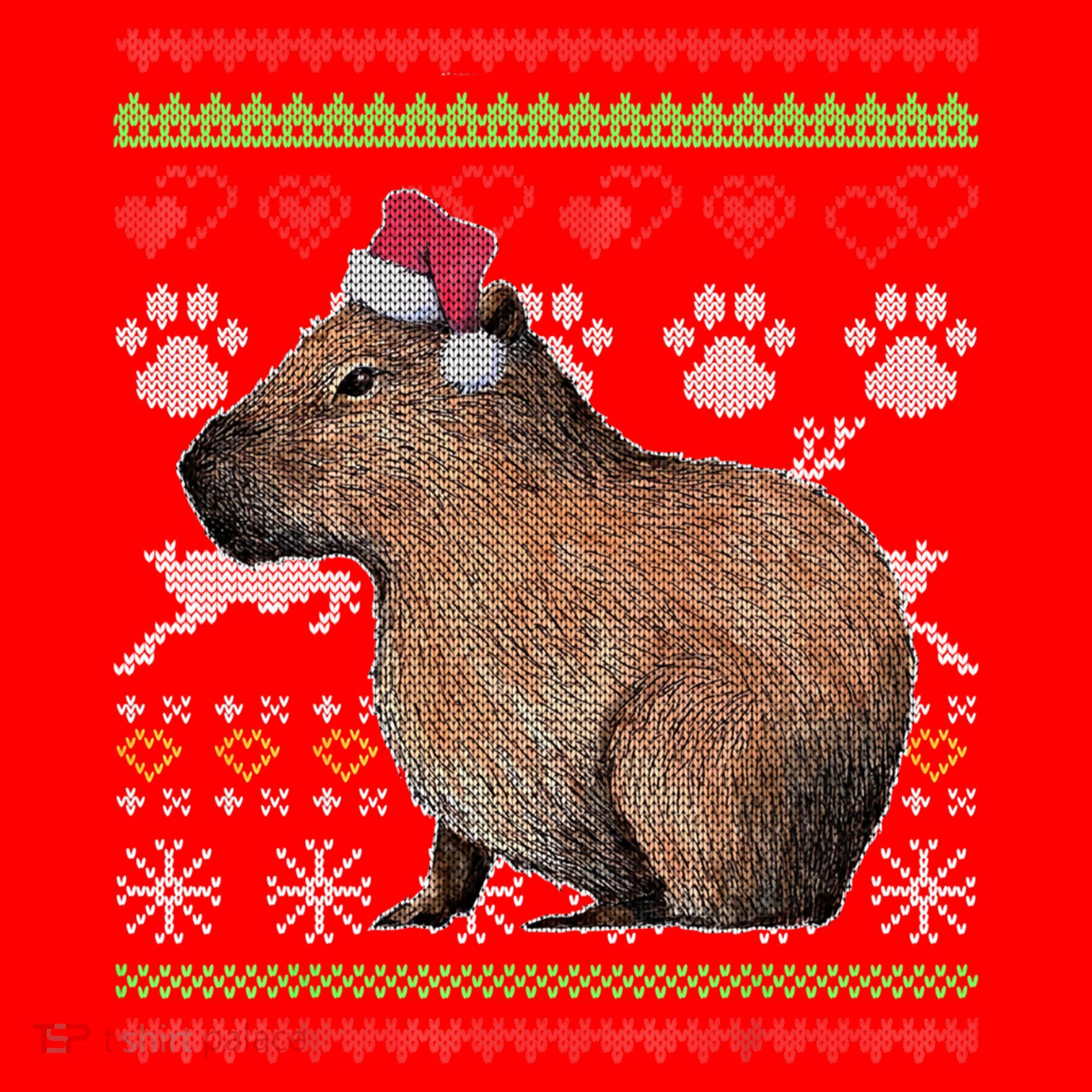 Capybara Santacool Giftclaus Ugly Christmas Sweater Holiday Lover Gift Santa Hat