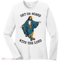 Christ Skateboarding Get On Board With The Lord Jesus Skate Women's Long Sleeve Shirt thumb 0