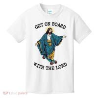 Christ Skateboarding Get On Board With The Lord Jesus Skate Kids T-Shirt thumb 0