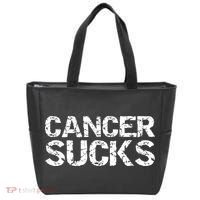 Cancer Sucks Gift Hooded Cancer Tote Bag thumb 0