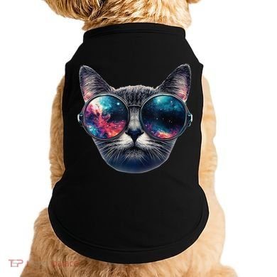 Cat Space Glasses Sunglasses Universe Meme Funny Graphic  Doggie Tank