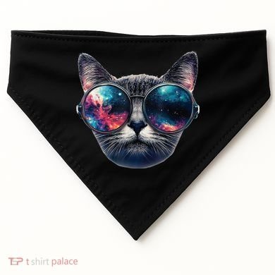 Cat Space Glasses Sunglasses Universe Meme Funny Graphic  USA-Made Doggie Bandana