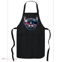 Cat Space Glasses Sunglasses Universe Meme Funny Graphic  Apron thumb 0