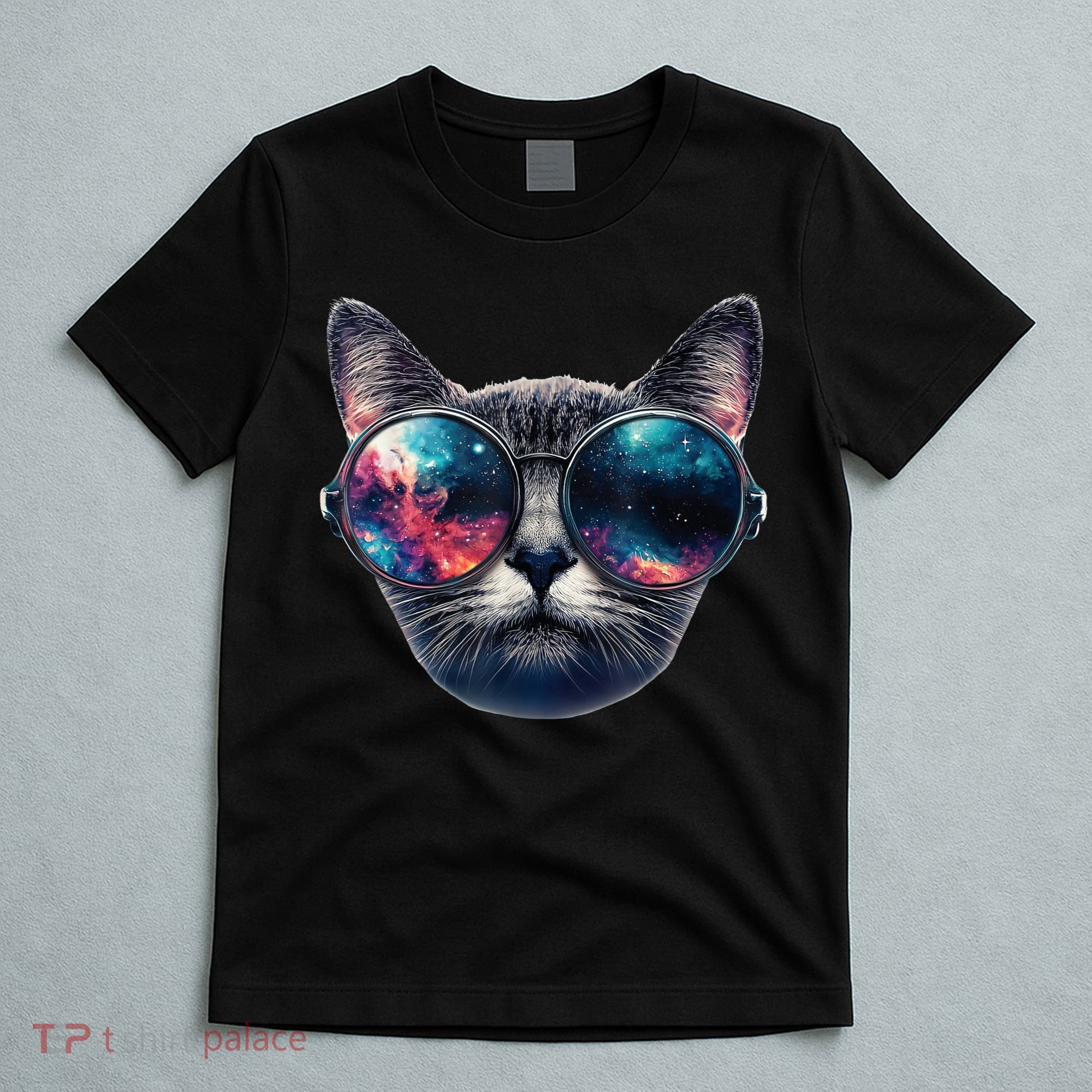 Cat Space Glasses Sunglasses Universe Meme Funny Graphic  T-Shirt