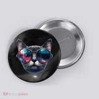 Cat Space Glasses Sunglasses Universe Meme Funny Graphic  Button thumb 0