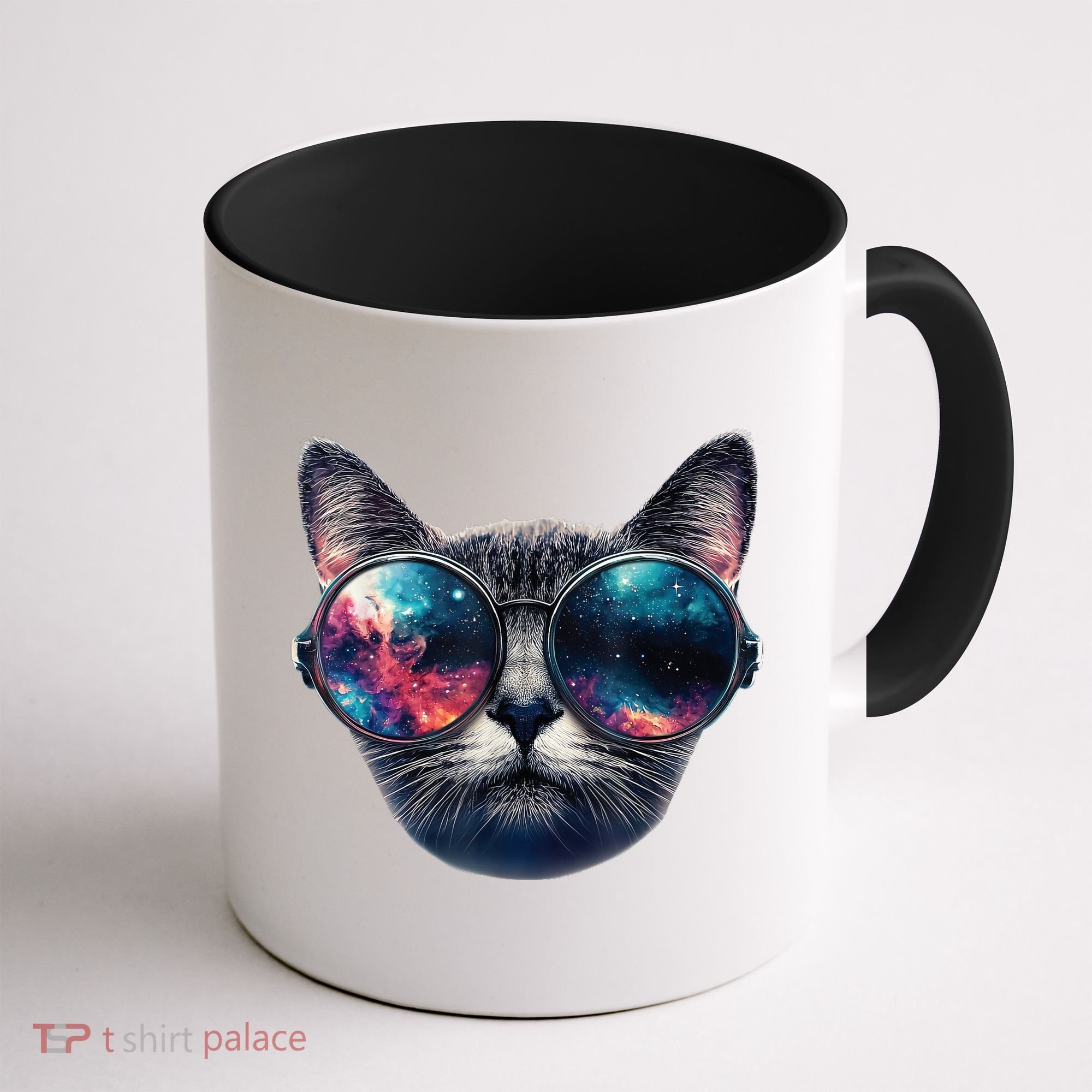 Cat Space Glasses Sunglasses Universe Meme Funny Graphic  Coffee Mug
