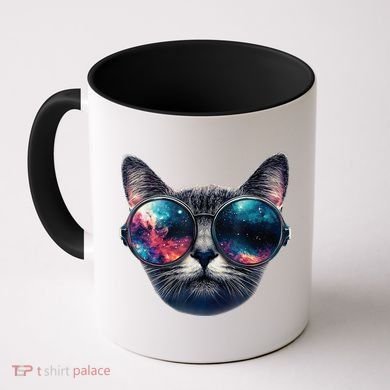Cat Space Glasses Sunglasses Universe Meme Funny Graphic  Coffee Mug