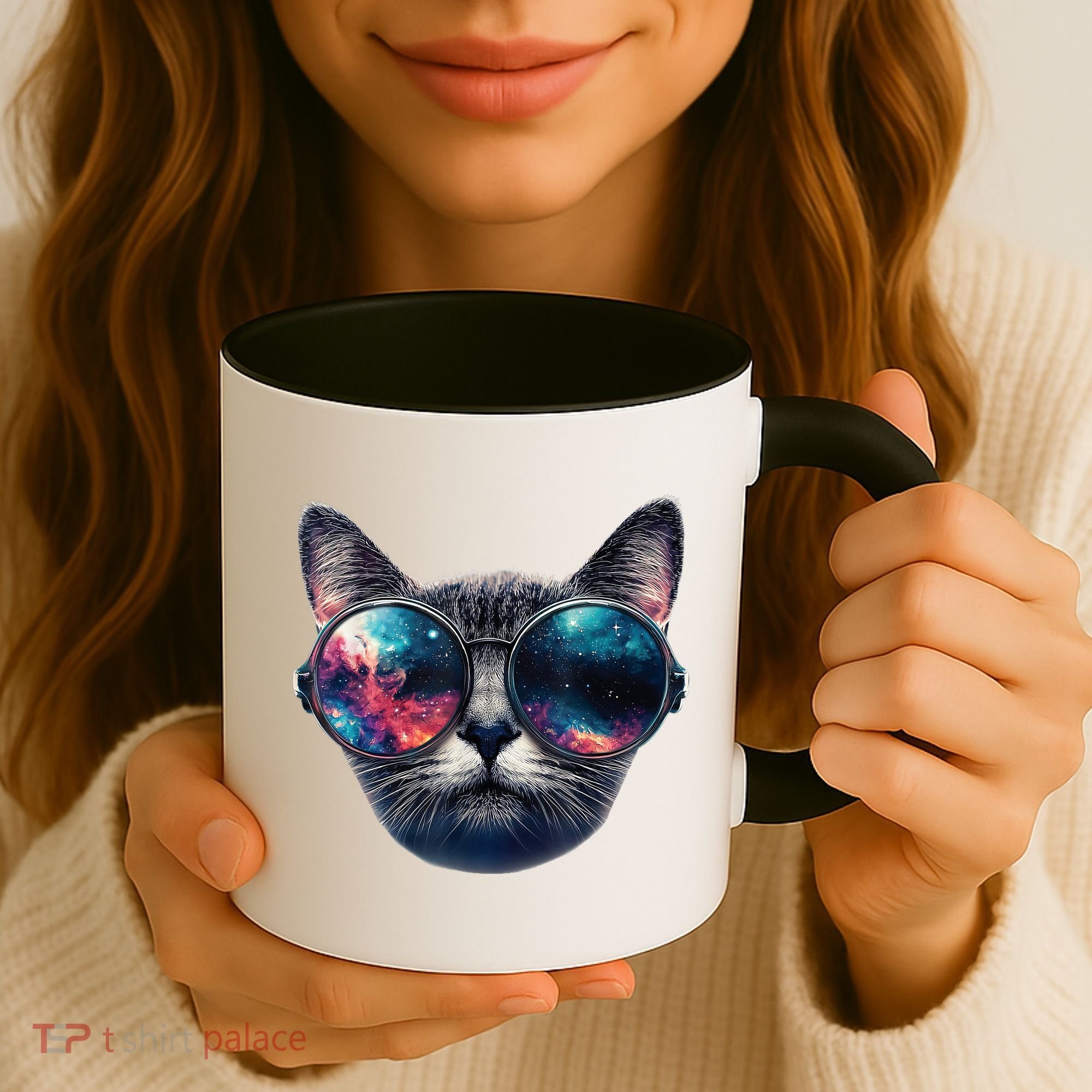 Cat Space Glasses Sunglasses Universe Meme Funny Graphic  Coffee Mug