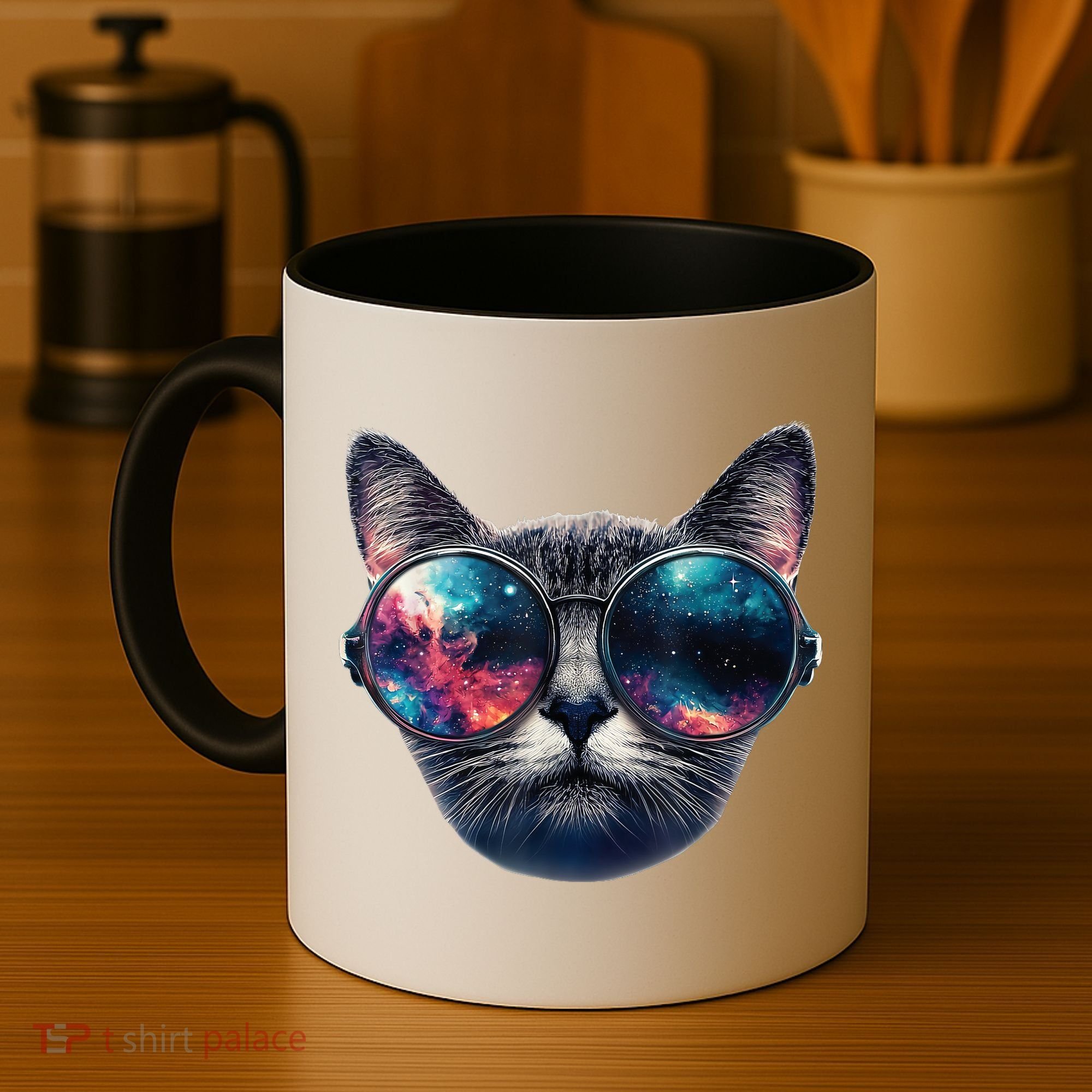Cat Space Glasses Sunglasses Universe Meme Funny Graphic  Coffee Mug