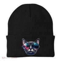 Cat Space Glasses Sunglasses Universe Meme Funny Graphic  Beanie thumb 0