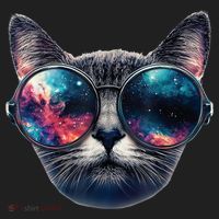 Cat Space Glasses Sunglasses Universe Meme Funny Graphic  Beanie thumb 2
