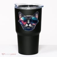 Cat Space Glasses Sunglasses Universe Meme Funny Graphic  Tumbler thumb 0