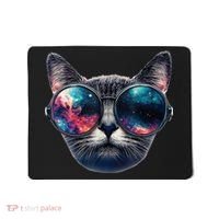 Cat Space Glasses Sunglasses Universe Meme Funny Graphic  Mousepad thumb 0