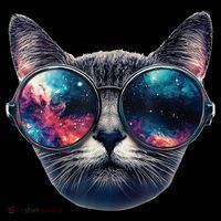 Cat Space Glasses Sunglasses Universe Meme Funny Graphic  Ornament thumb 1