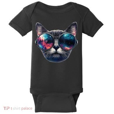 Cat Space Glasses Sunglasses Universe Meme Funny Graphic  Baby Bodysuit