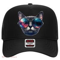 Cat Space Glasses Sunglasses Universe Meme Funny Graphic  Hat thumb 0